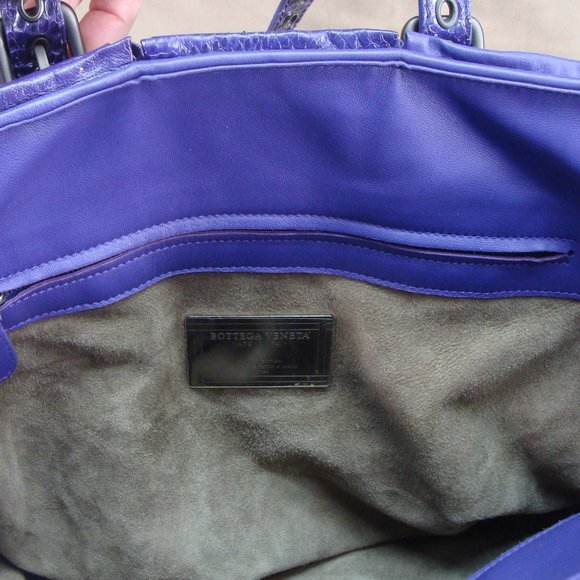 BOTTEGA VENETA 925 SILVER PLAQUE LE 144/150 PURPLE VORAZIONE FATTA TOTE BAG - Picture 15 of 16